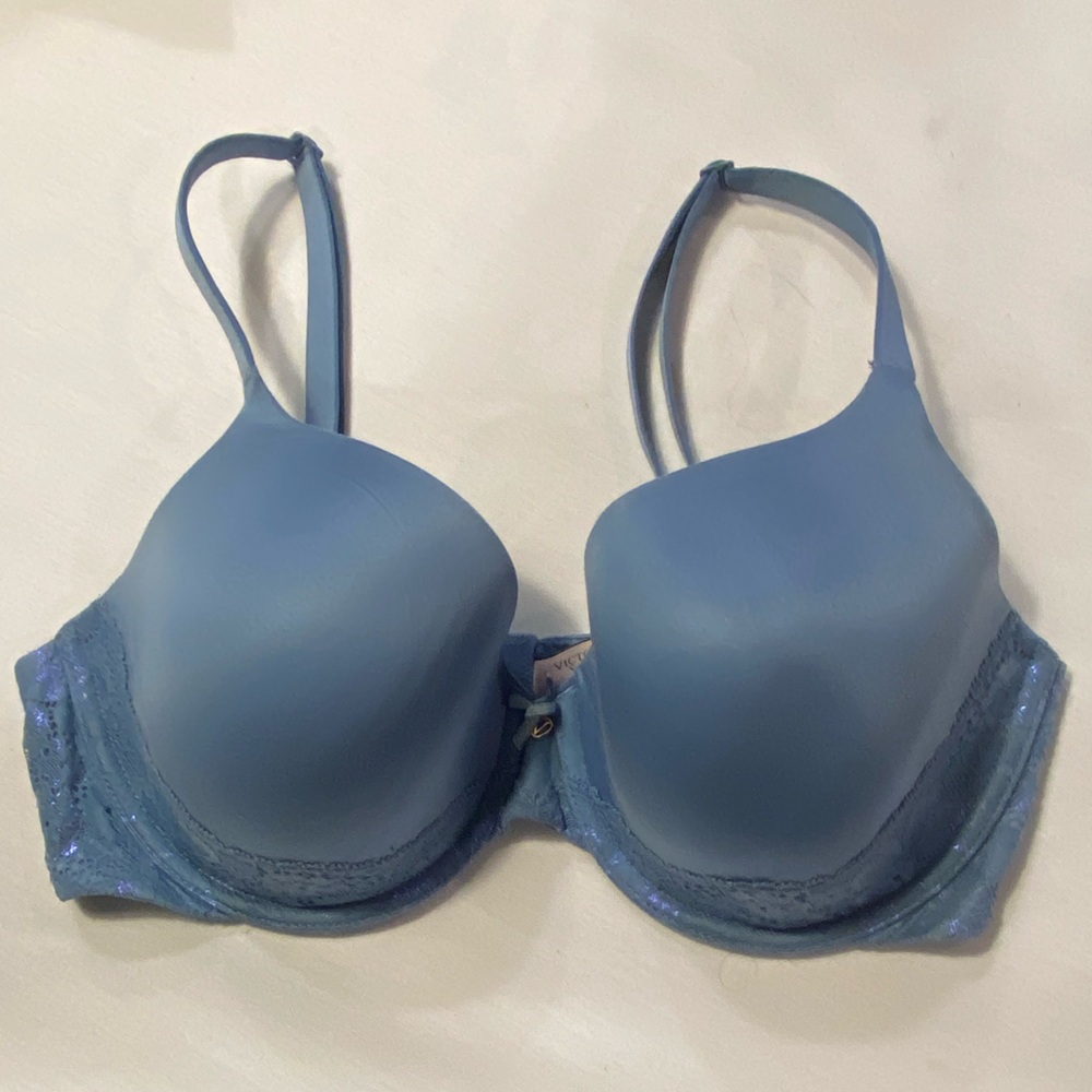 Victoria's Secret Blue Bra with Lace Detail